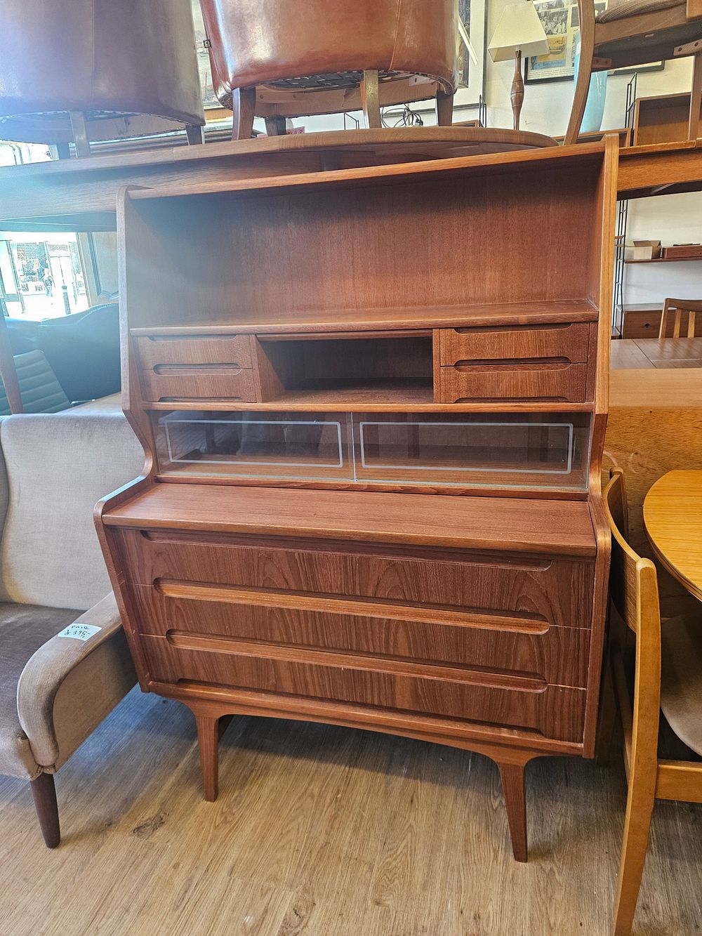 Lot 165 – vintage danish mid century modern teak secretary desk