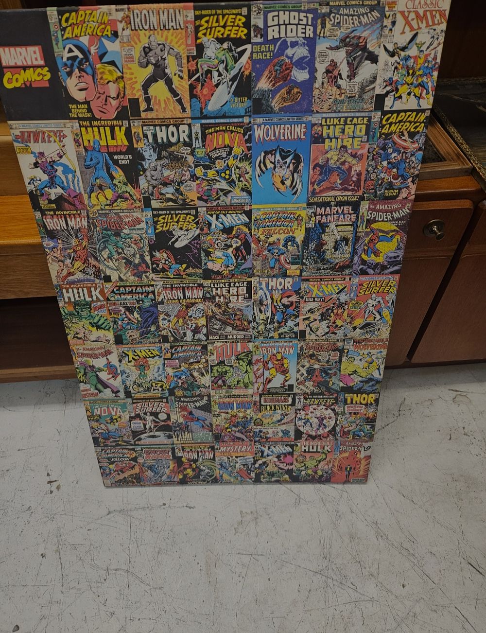 Lot 204 – Large Marvel Comics Classic Cover Art Collage Decorative Wall Print