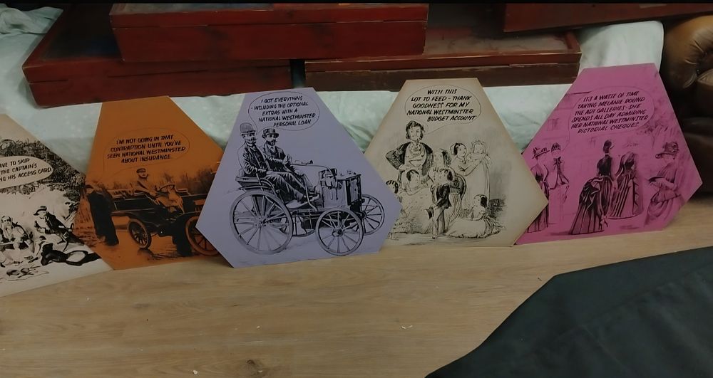 Lot 213 – A Collection of Vintage National Westminster Bank Promotional Point-of-Sale Display Signs
