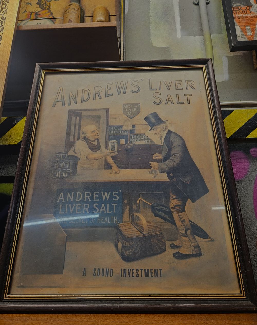Lot 215 – A Framed Vintage Andrews’ Liver Salt Advertising Print