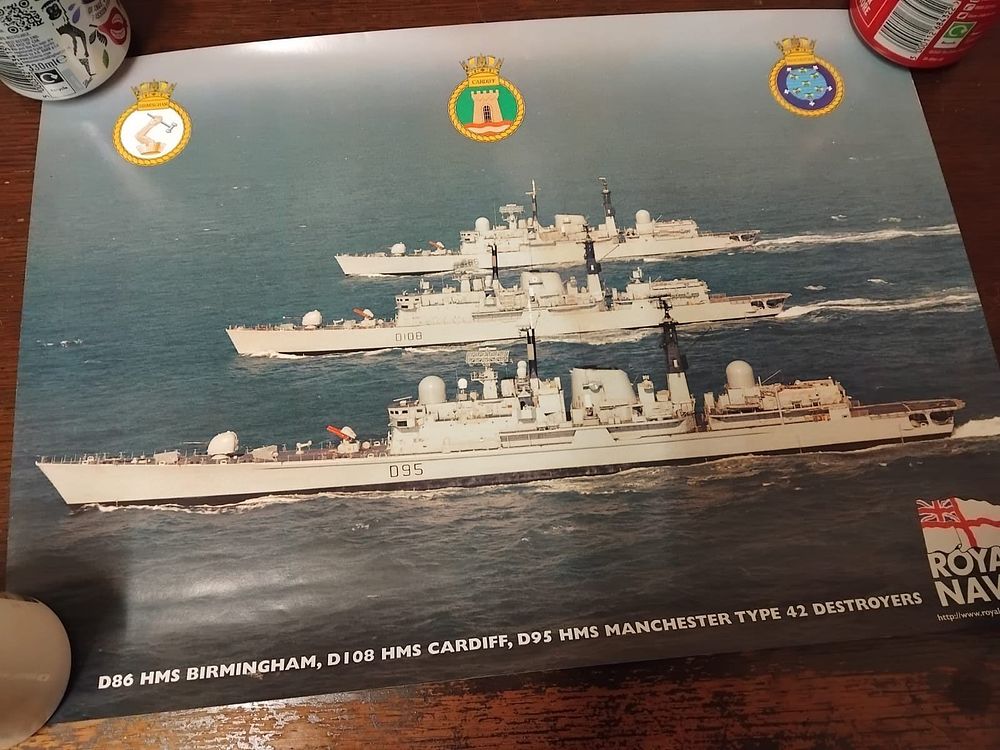 Lot 230 – Four Vintage Royal Navy Official Promotional Ship Posters
