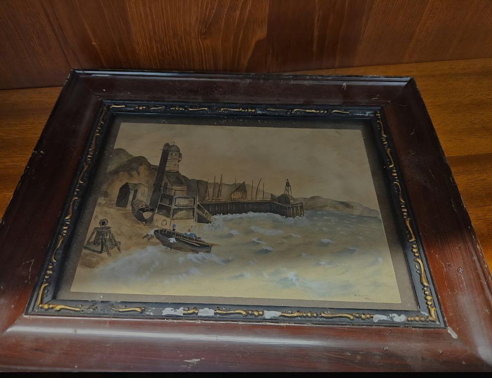 Lot 237 – British School, Early 20th Century, Coastal Harbour Scene, Watercolour and Gouache