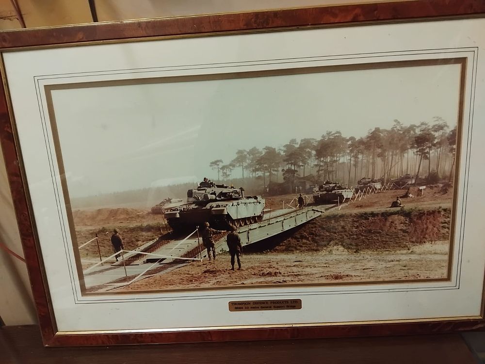 Lot 252 – Framed Presentation Photograph of a Challenger 1 Tank and BR90 32 Metre General Support Bridge