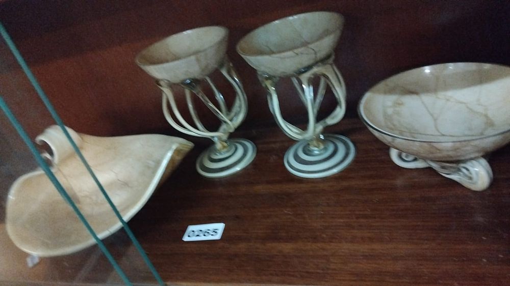 Lot 265 – A Group of Marbled Art Glass Items in the Style of Jozefina Krosno
