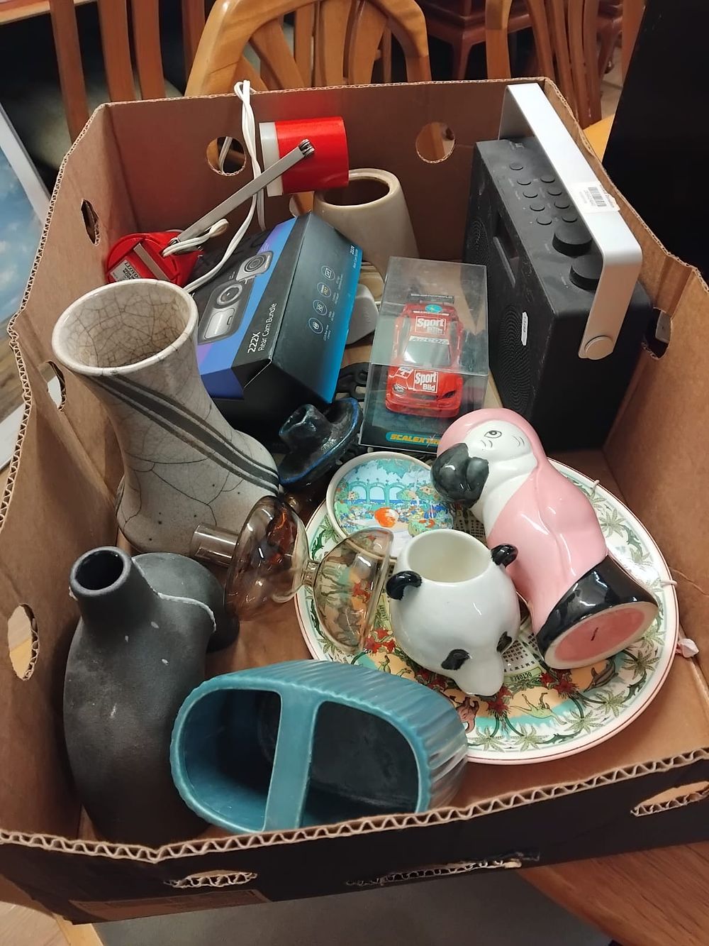 Lot 267 – A Collection of Miscellaneous Household Goods, Small Electronics, and Collectibles including a Nextbase Dash Cam and Vintage Desk Lamp