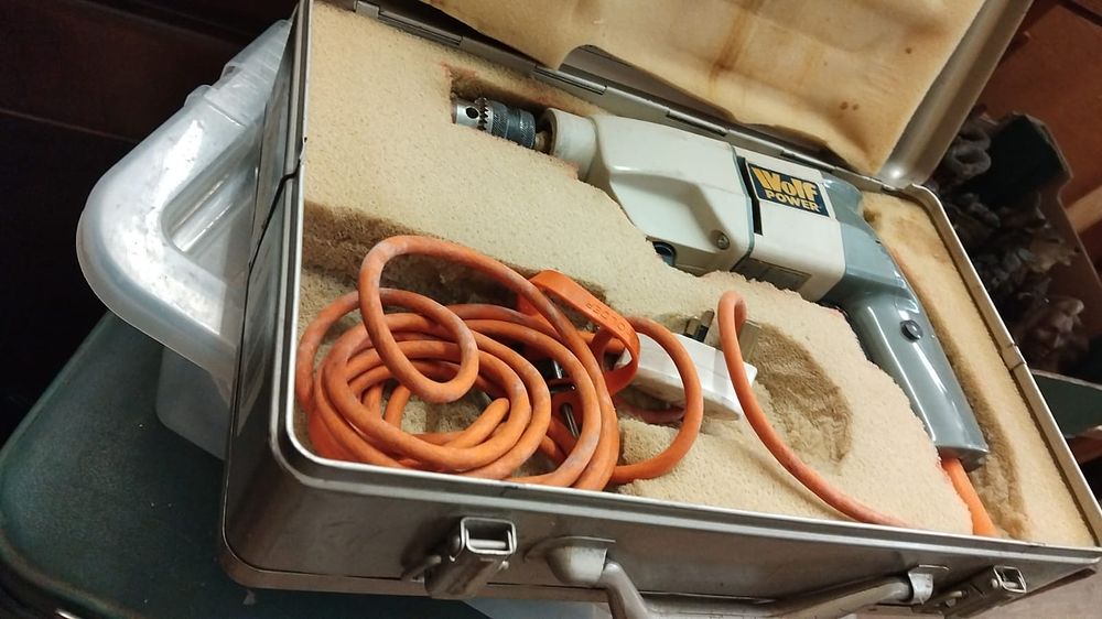 Lot 267a – Vintage Wolf Power Tools Electric Hand Drill in a Fitted Aluminium Carrying Case