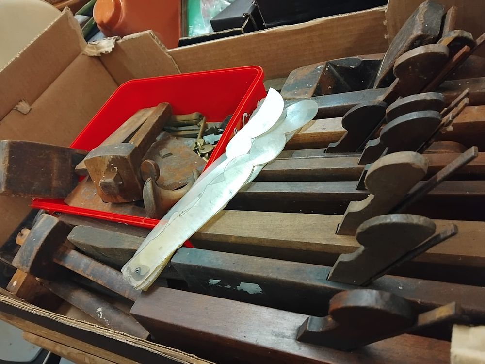 Lot 297 – A Collection of Antique Woodworking Tools including Moulding Planes and Mallets