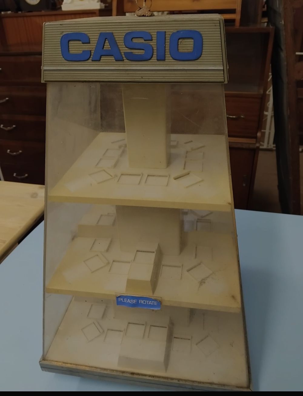 Lot 309 – A Vintage Casio Three-Tier Rotating Retail Counter-Top Watch Display Case