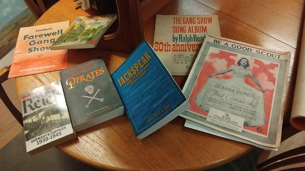 Lot 315 – A Collection of Scouting Ephemera, Naval and Military History Books and Sheet Music