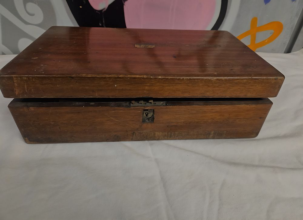 Lot 324 – Victorian Mahogany Writing Slope with Brass Cartouche