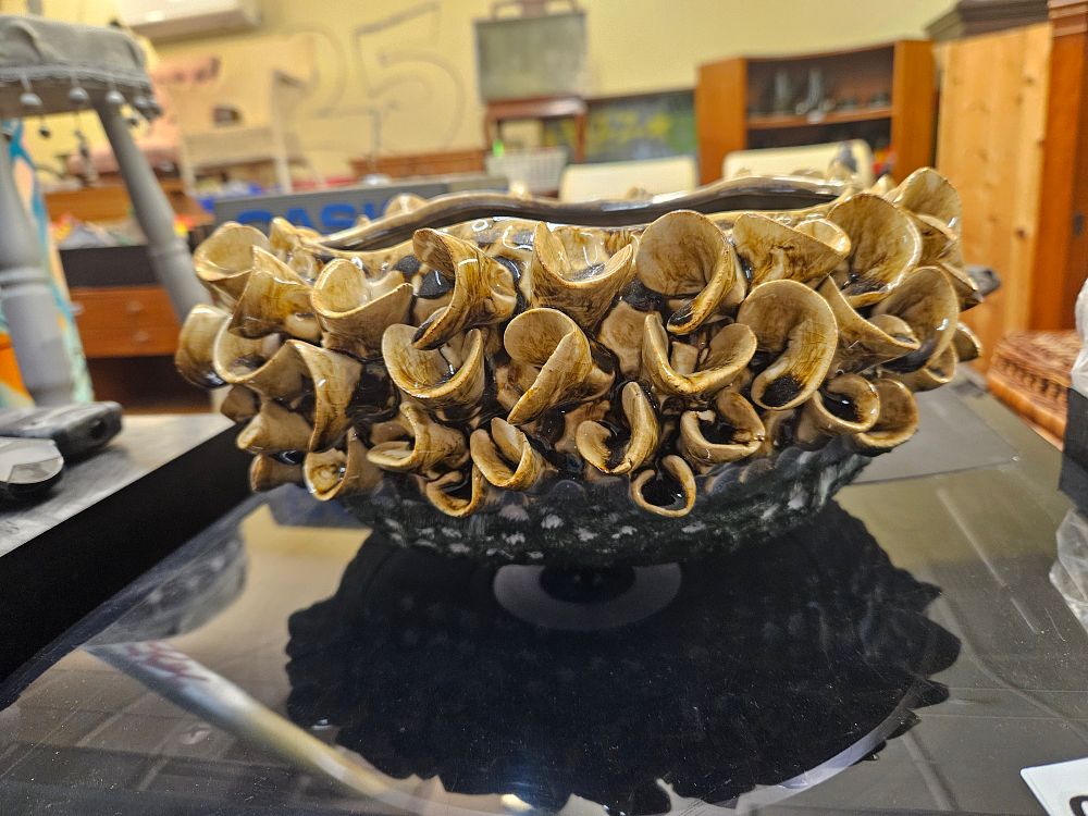 Lot 350 – A Mid-20th Century Studio Pottery Decorative Barnacle Style Footed Bowl