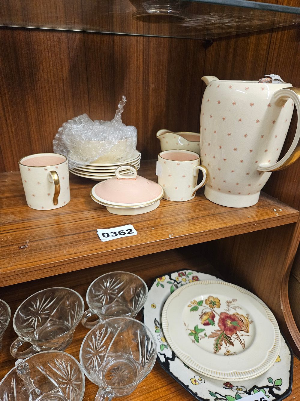 Lot 362 – A Collection of Ceramics and Glassware including a Partial Susie Cooper Pink Star Pattern Service