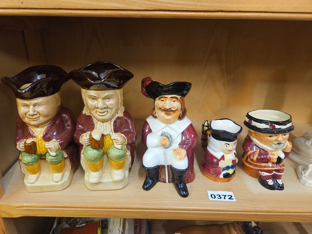 Lot 372 – A Collection of Staffordshire Style Ceramic Toby and Character Jugs
