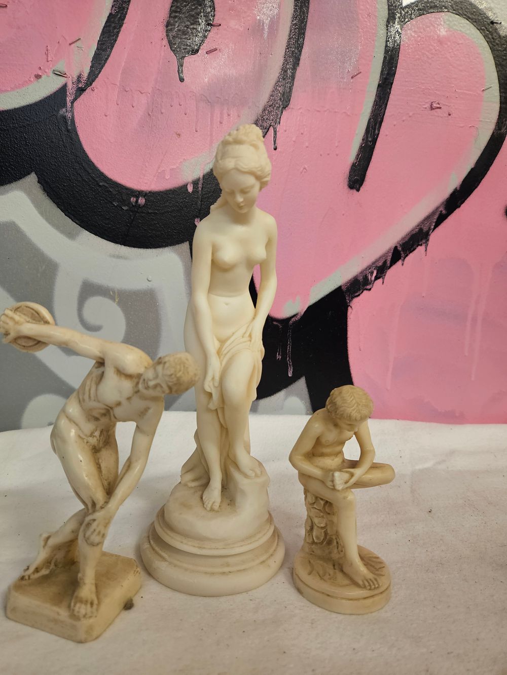 Lot 373 – A Trio of Small Classical Style Bonded Marble Figurines in the Style of A. Santini