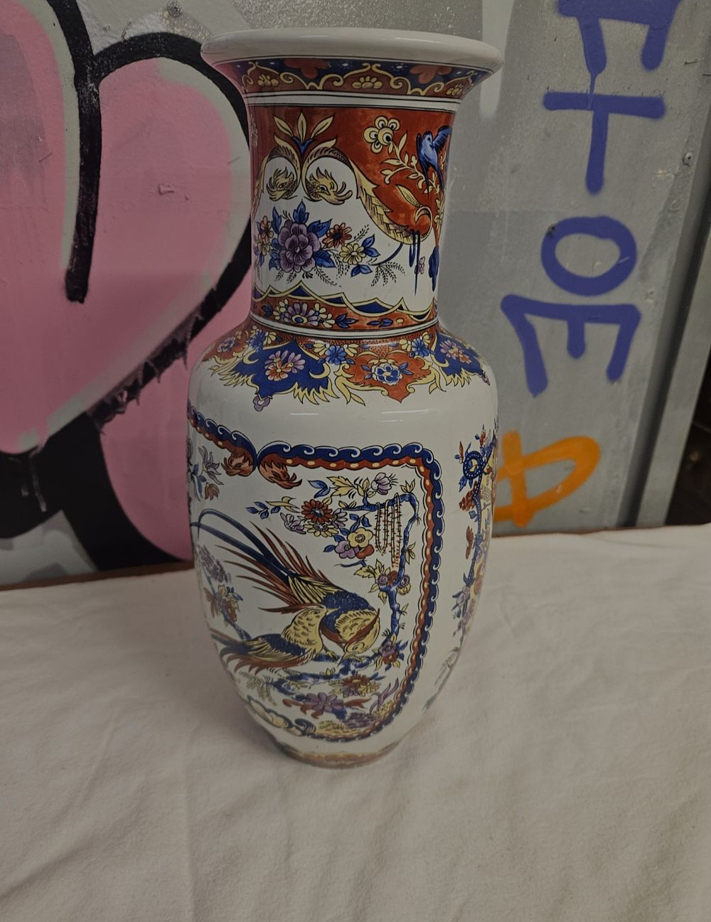 Lot 378 – Large Chinese porcelain decorative vase in the Imari style, attributed to Y. P. Derevua