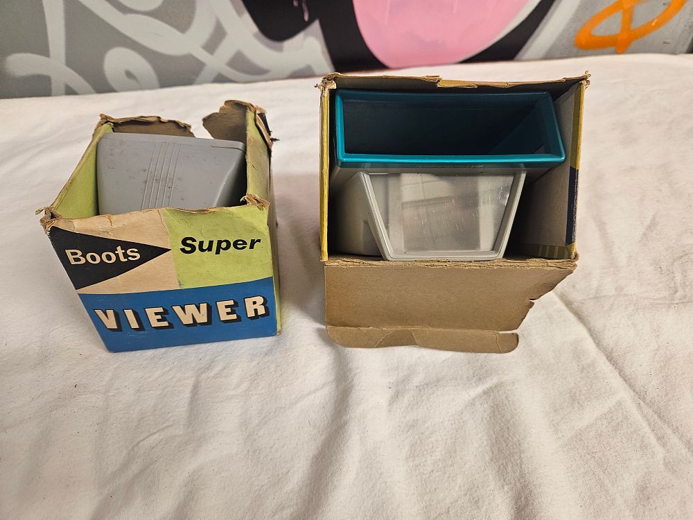 Lot 386 – Two Vintage 35mm Slide Viewers Including Boots Super Viewer and a Bi-Colour Plastic Model