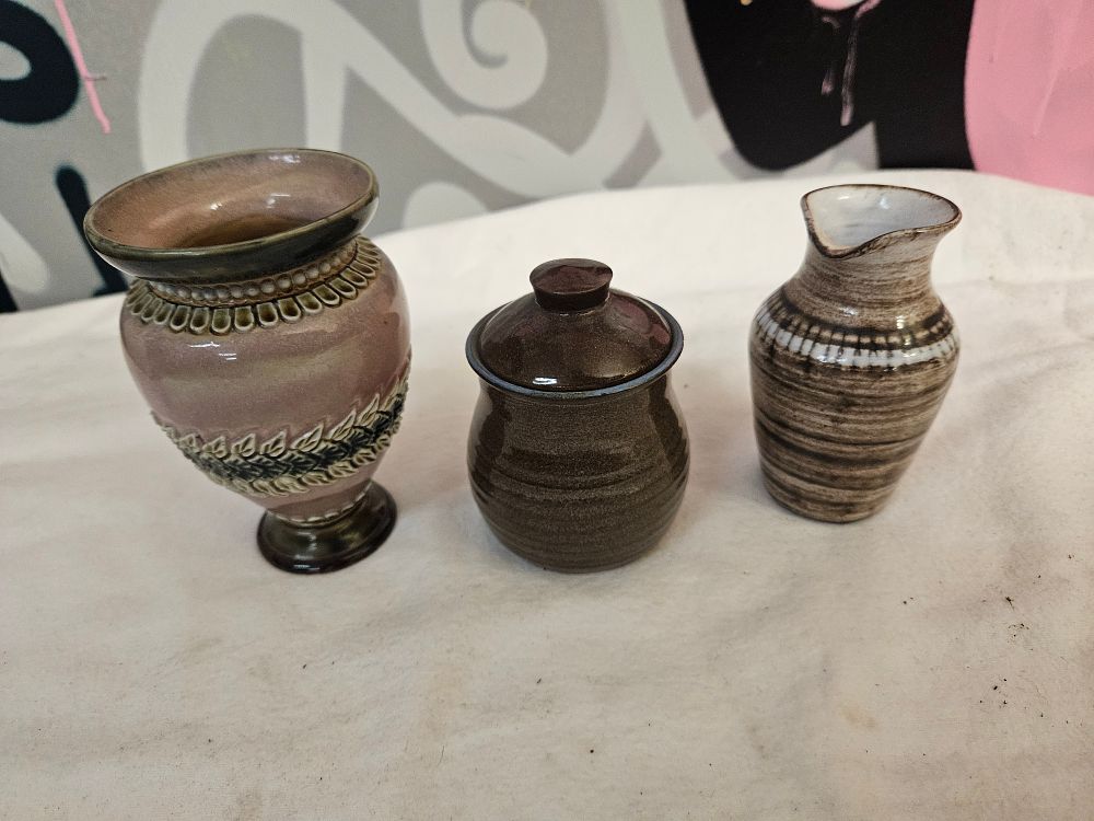 Lot 388 – A Trio of British Art and Studio Pottery Items including Royal Doulton Lambeth