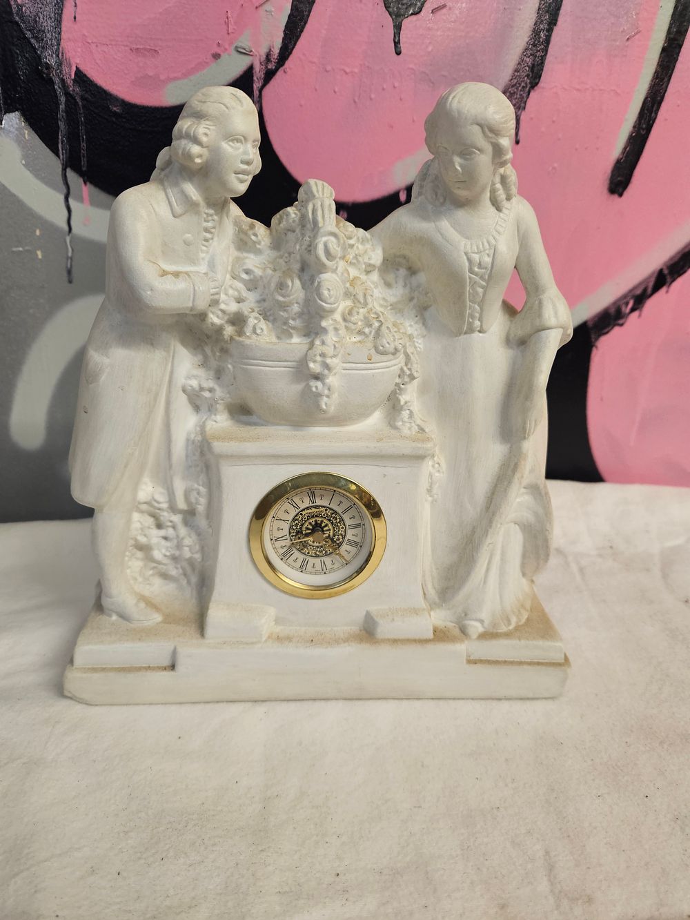 Lot 411 – A Contemporary Rococo Style Figural Mantel Clock