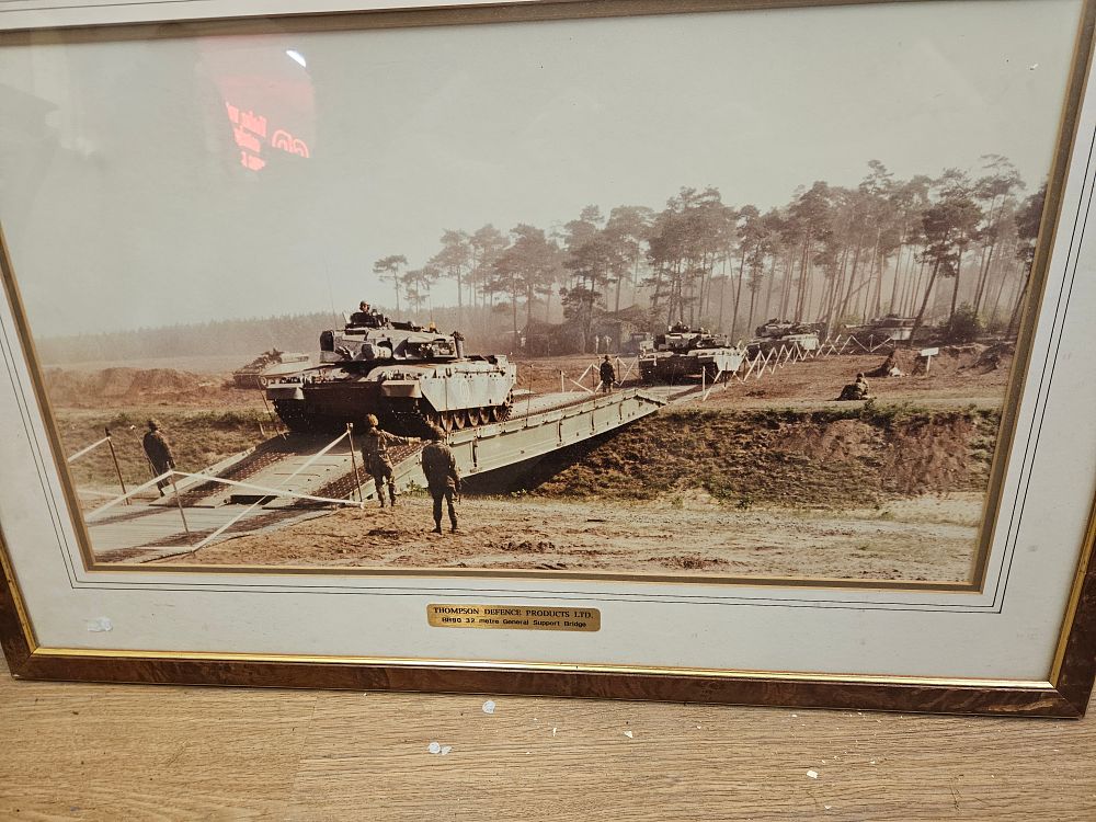 Lot 184 – Framed Photograph of Tanks on a BR90 Support Bridge