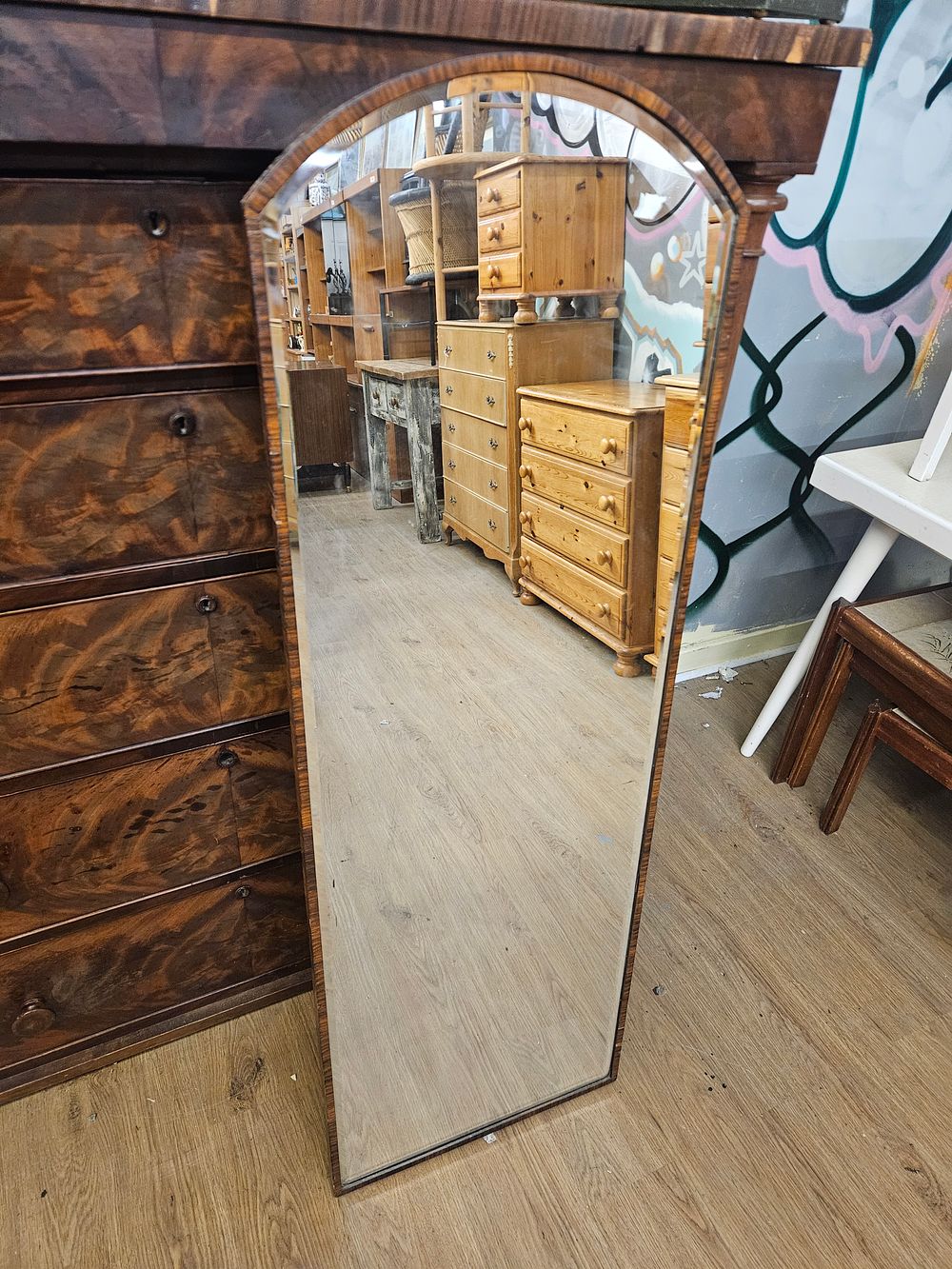 Lot 189 – Victorian Flame Mahogany Arch-Top Wall Mirror