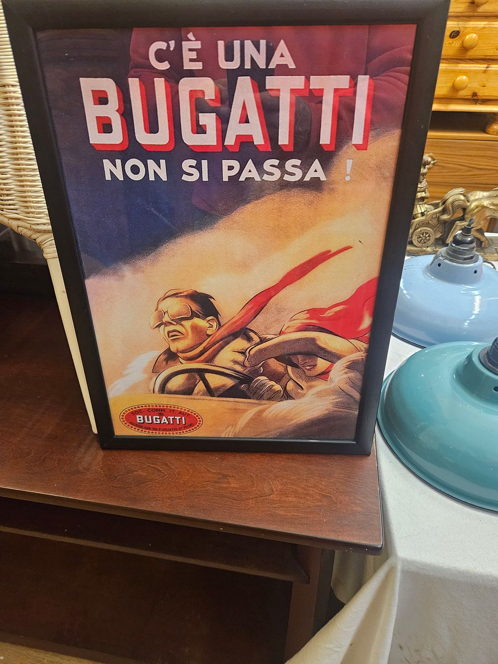 Lot 195 – C’è Una Bugatti Non Si Passa Framed Advertising Print after Marcello Dudovich