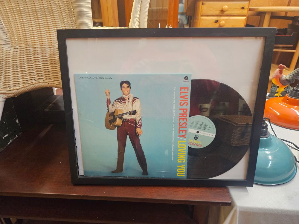 Lot 196 – Framed Elvis Presley Loving You Vinyl Record WaxTime Reissue