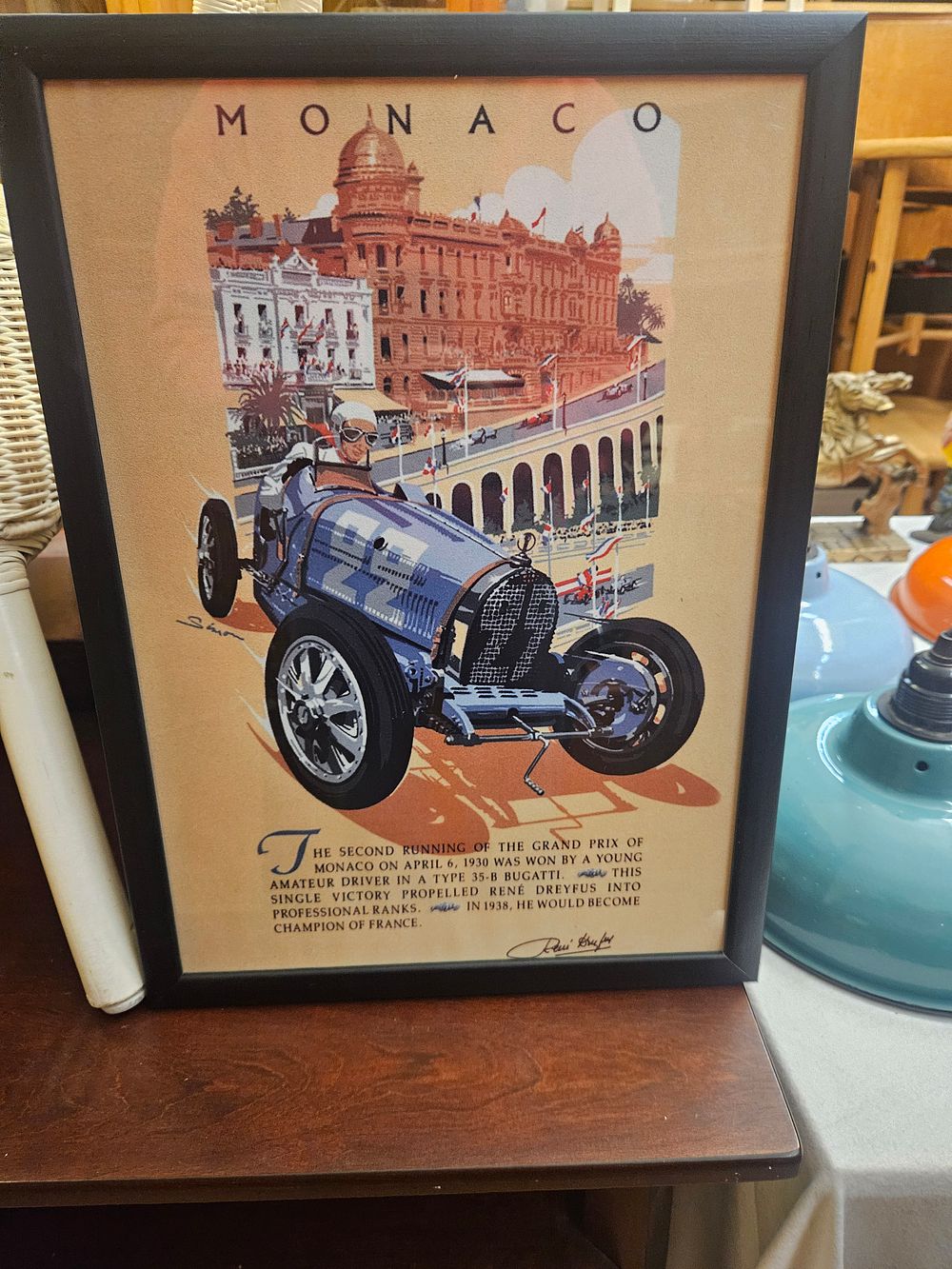 Lot 197 – Dennis Simon 1930 Monaco Grand Prix Framed Commemorative Print