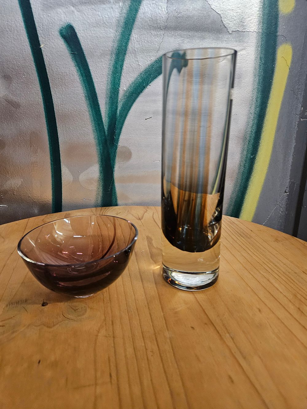 Lot 217 – A Trio of Mid-Century Modern Style Smoky and Clear Glass Vessels