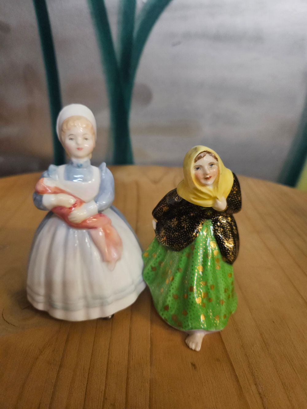 Lot 218 – Two English Bone China Figurines Comprising Royal Doulton The Rag Doll and Tuscan China Irish Colleen