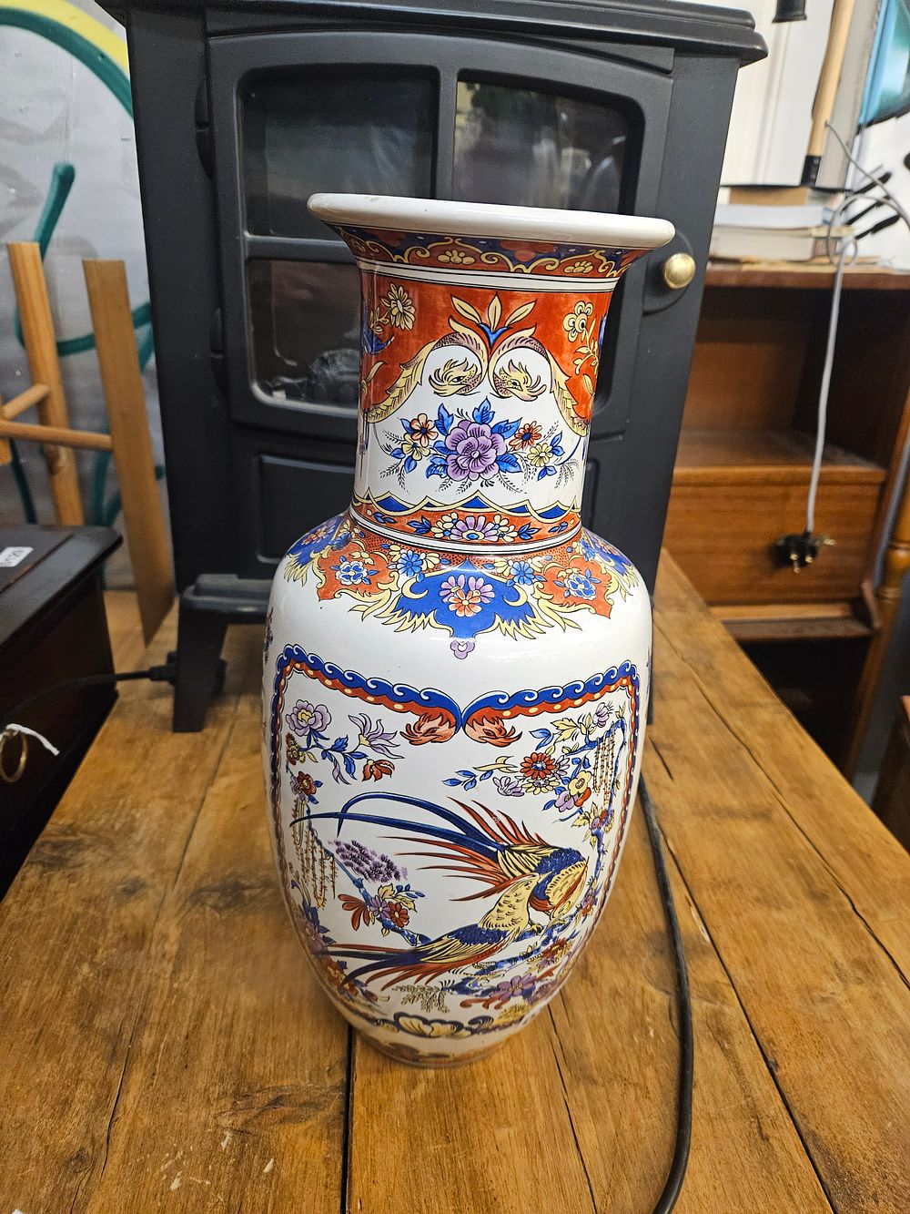 Lot 225 – A large twentieth-century porcelain baluster-form vase in the Imari style