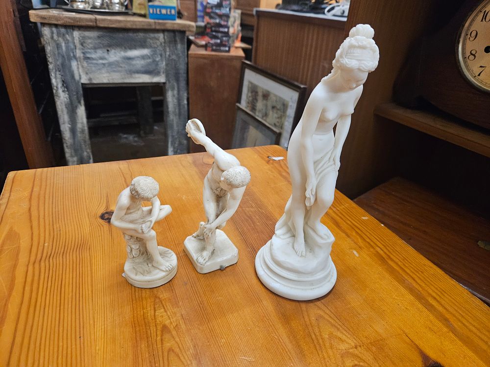 Lot 238 – A Trio of Miniature White Composition Classical Figurines