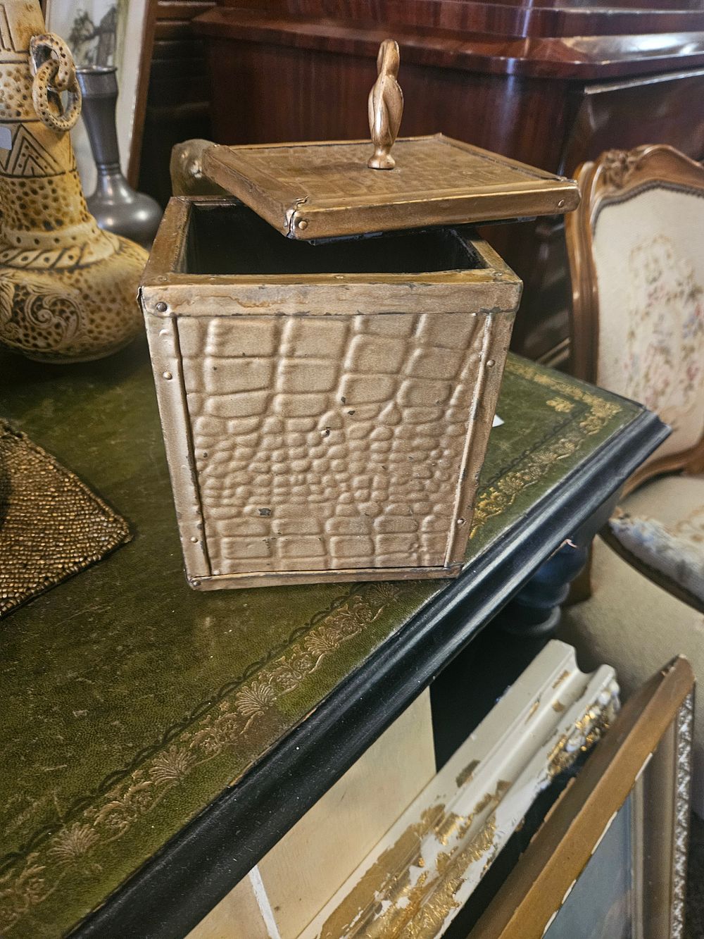 Lot 300p – An Art Deco Style Embossed Brass Desk Box