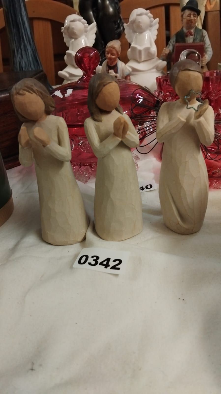 Lot 342 – A Trio of Willow Tree Style Cast Resin Figurines