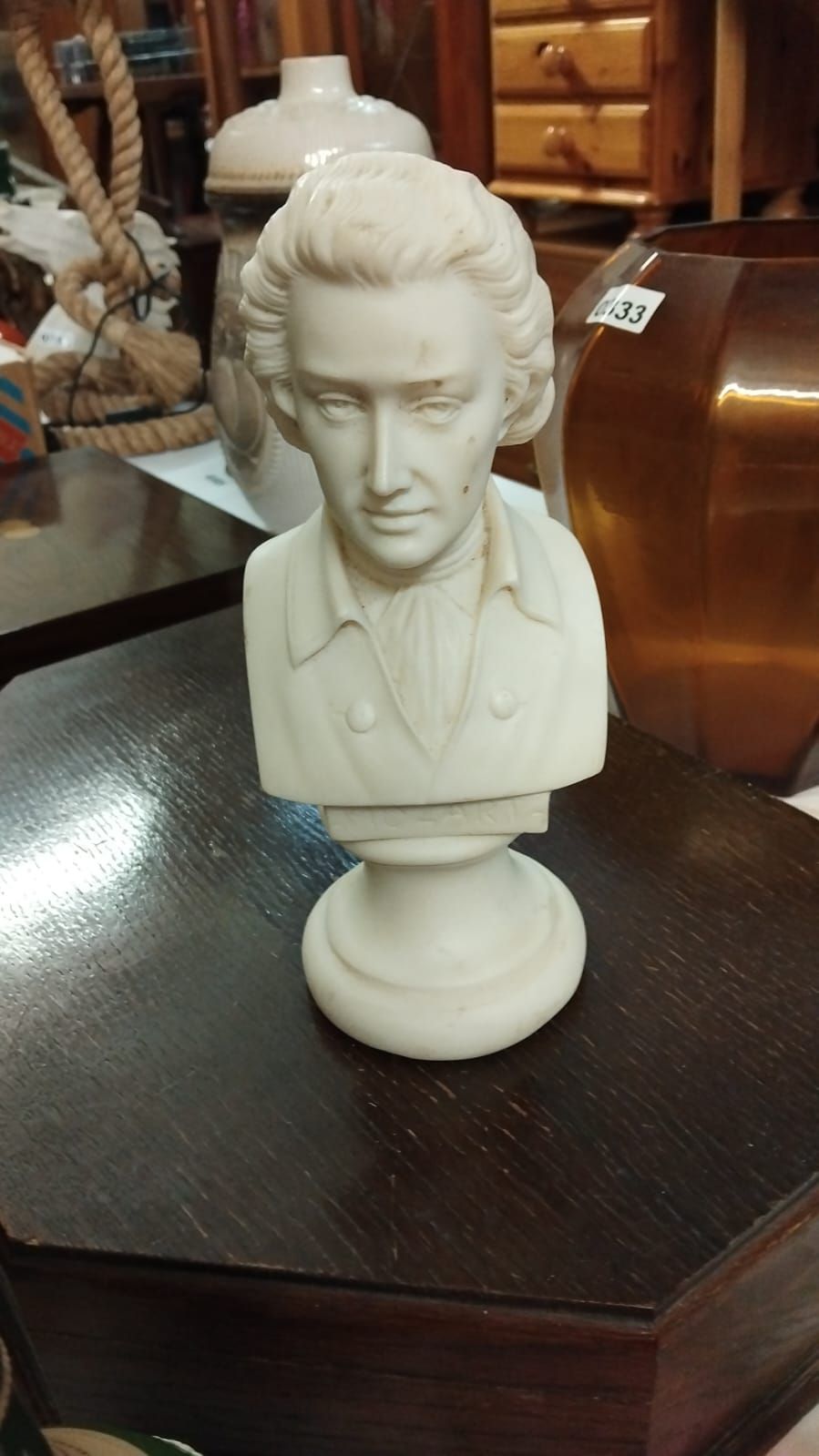 Lot 346 – A White Parian Style Portrait Bust of Wolfgang Amadeus Mozart