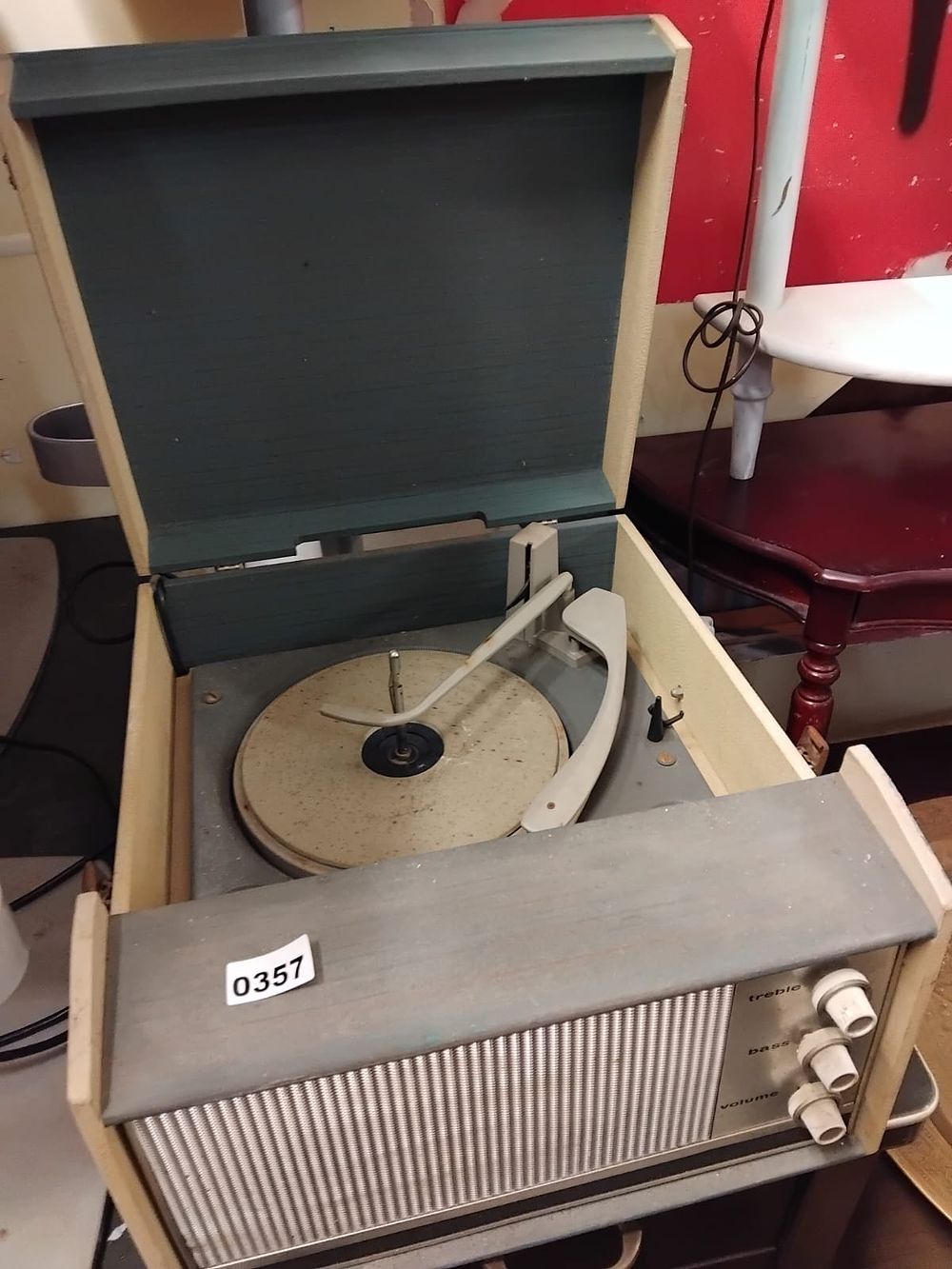 Lot 357 – A vintage Ferranti portable automatic record changer record player