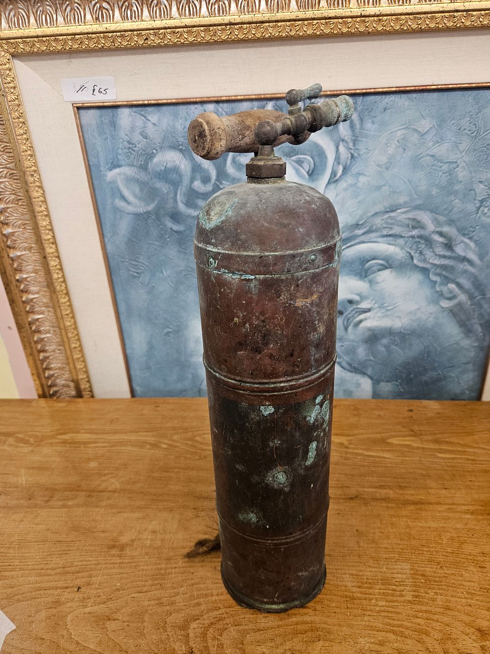 Lot 361 – Antique Copper and Brass Hand-Pump Fire Extinguisher