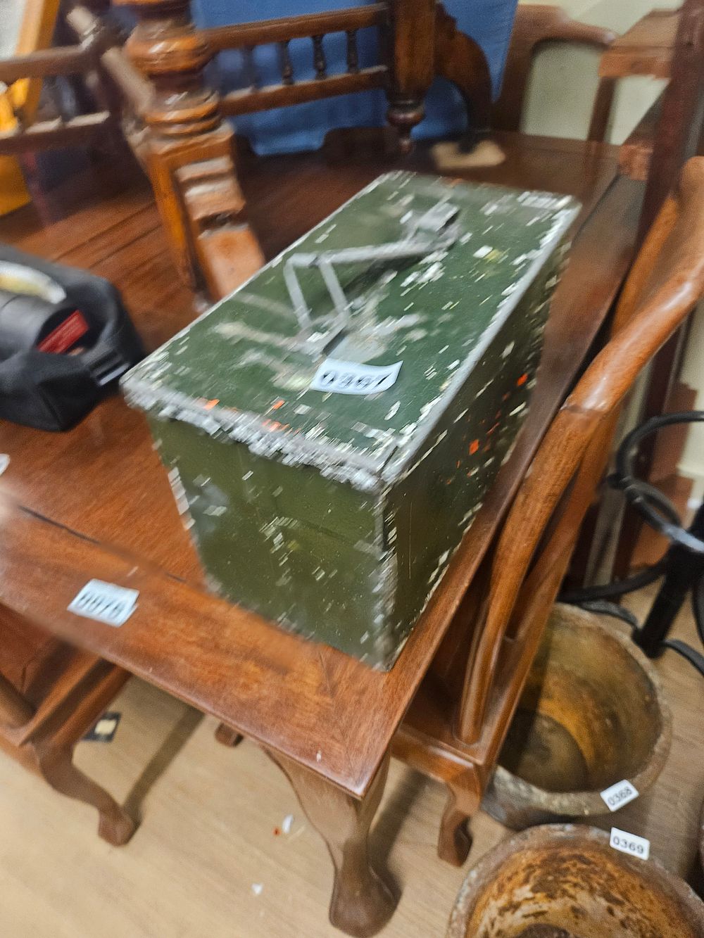 Lot 367 – A Mid-20th-Century British Military Style Metal Ammunition Box