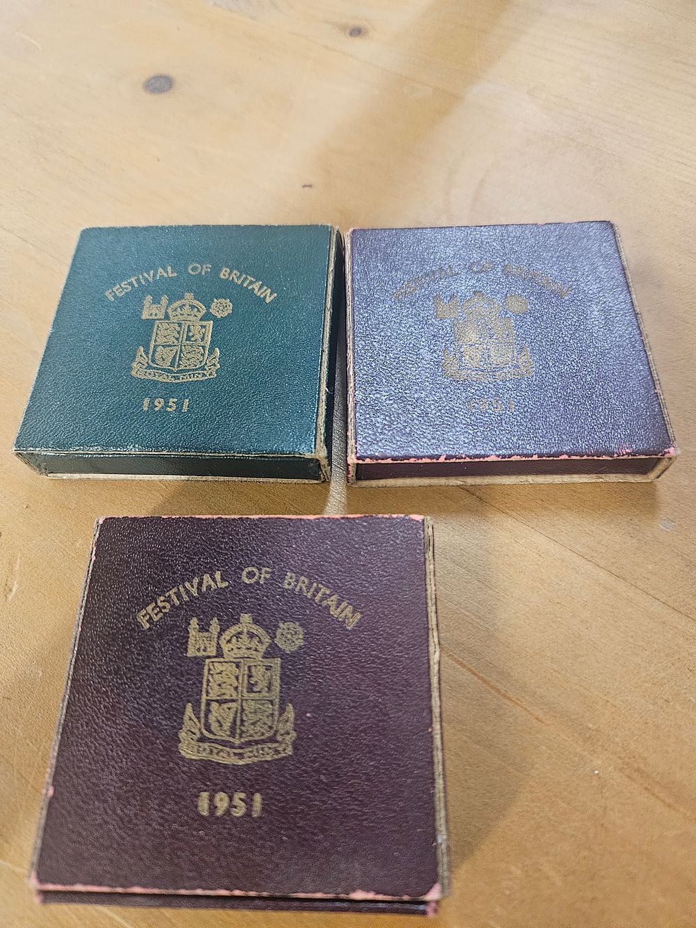 Lot 425a – Three 1951 Festival of Britain Commemorative Crown Presentation Boxes
