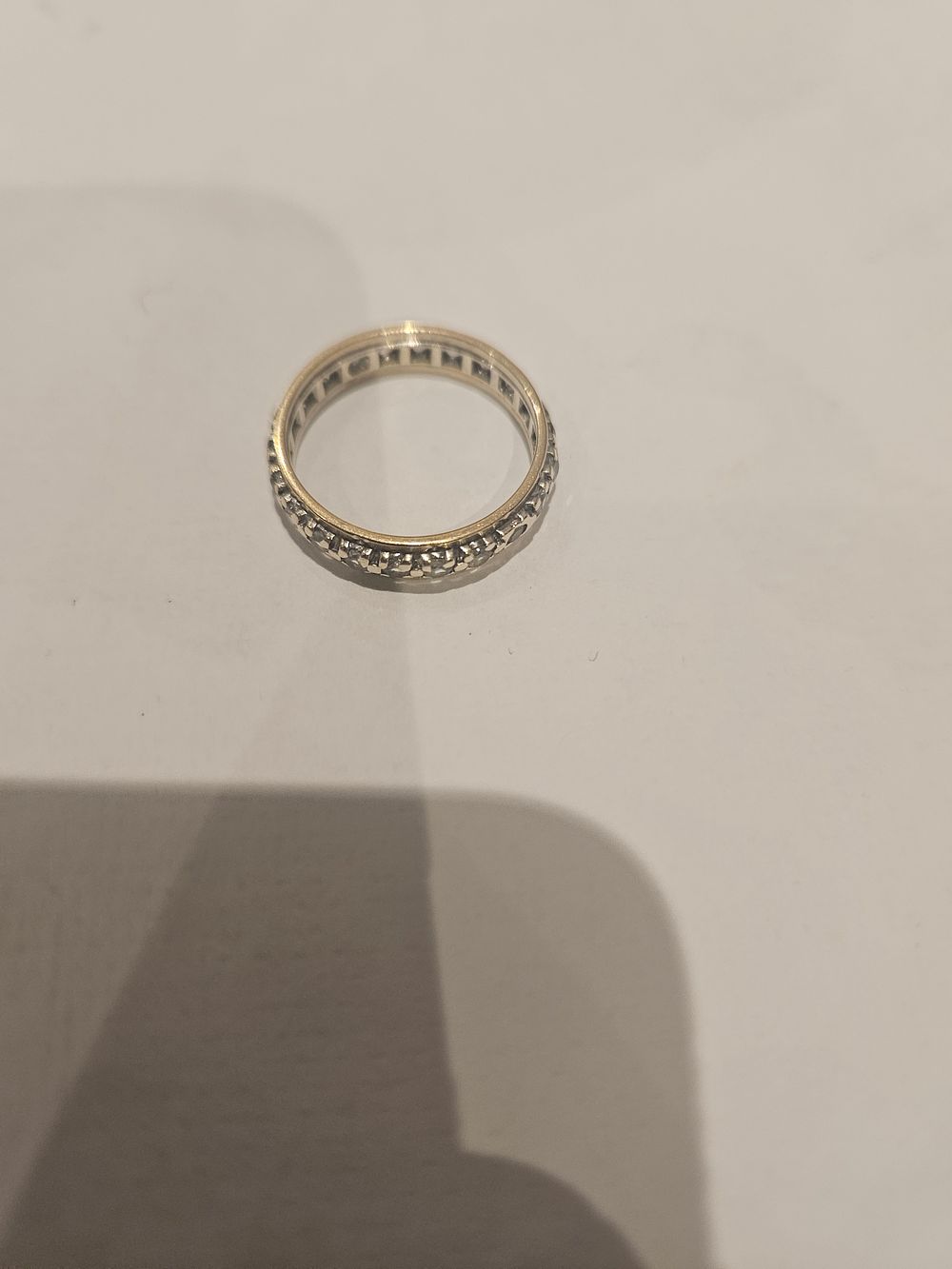 Lot 442 – 9ct gold and white stone ring 2.8grams