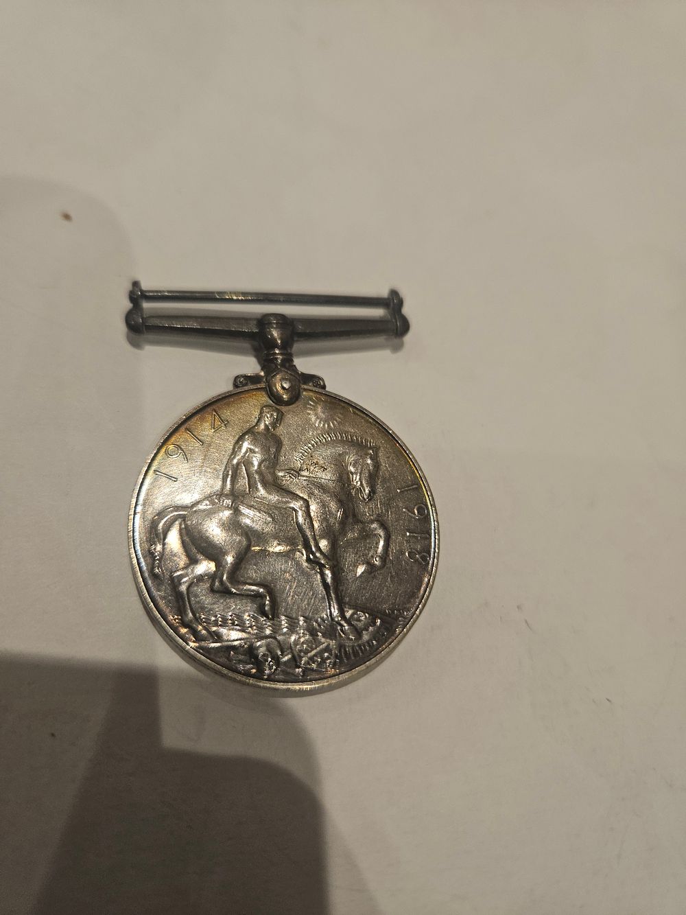Lot 464 – Silver British First World War British War Medal 1914-1918 to Private W. J. Nye, Devonshire Regiment 33grams