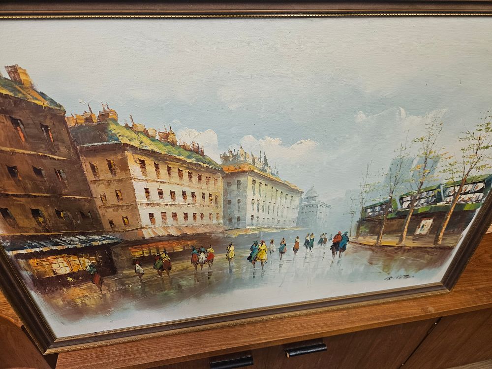 Lot 203 – Attributed to R. Pitton, Paris Street Scene, Mid-20th Century Oil on Canvas