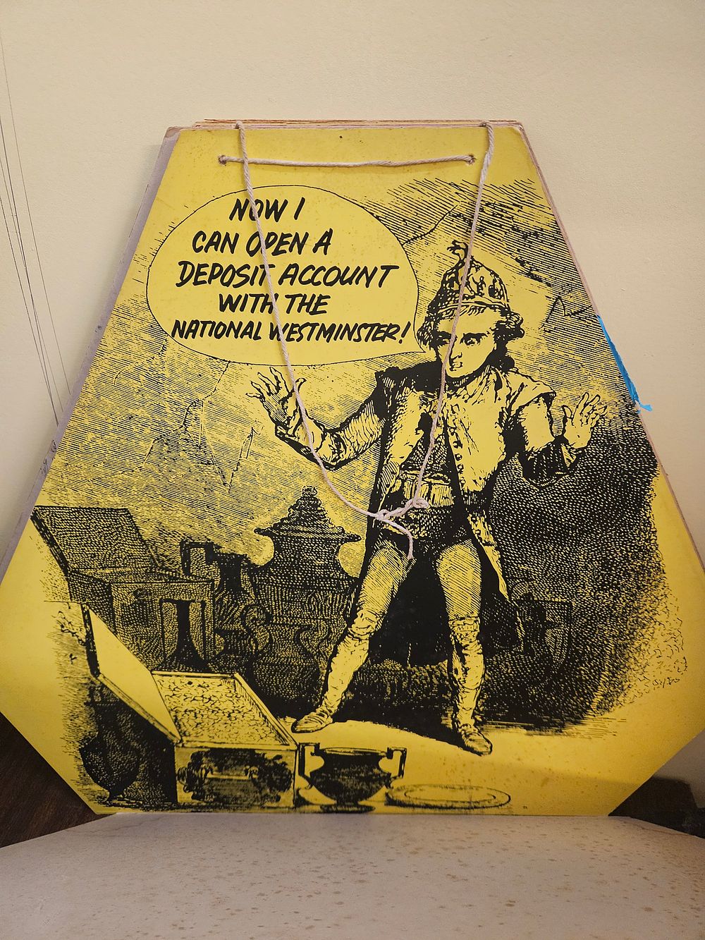 Lot 243 – National Westminster Bank Vintage Cardboard Advertising Hanging Sign