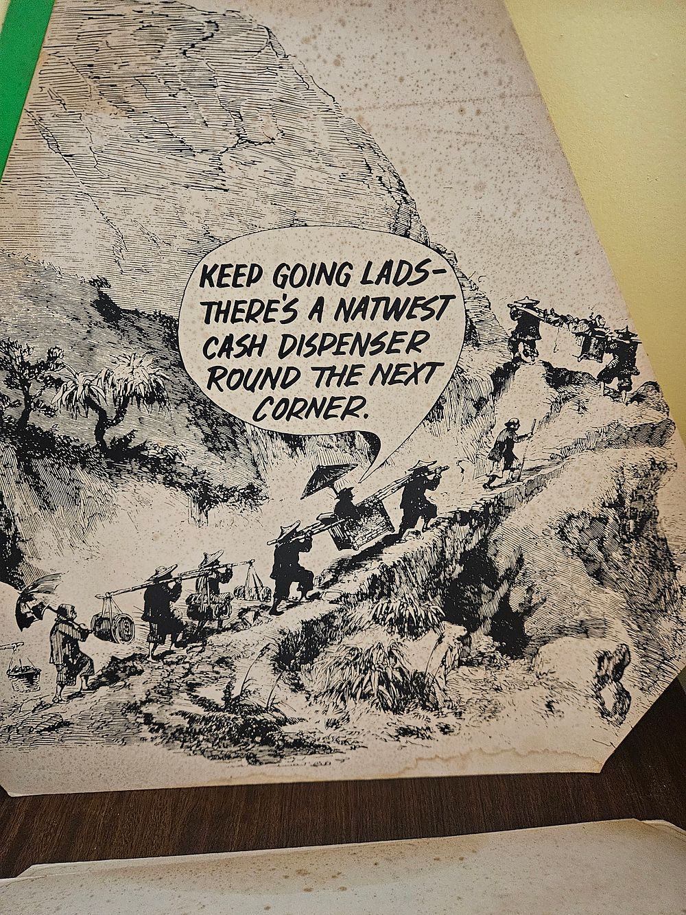 Lot 249 – Late 20th Century Monochrome Satirical Illustration, British Banking Interest