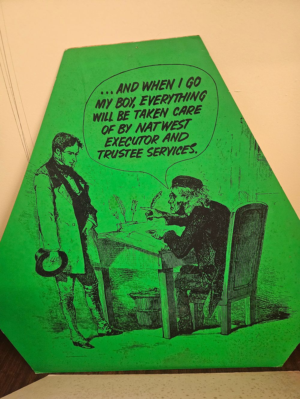 Lot 250 – NatWest Executor and Trustee Services Vintage Promotional Advertising Display Board