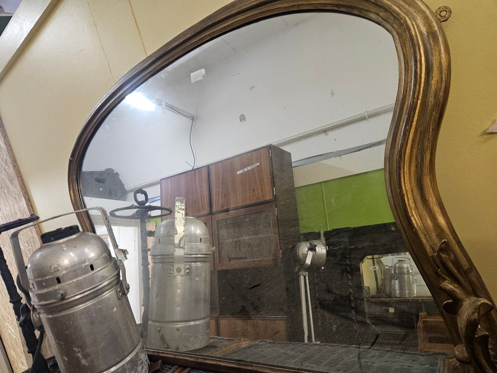 Lot 252 – Art Nouveau Style Gilt Composition Asymmetrical Overmantle Mirror
