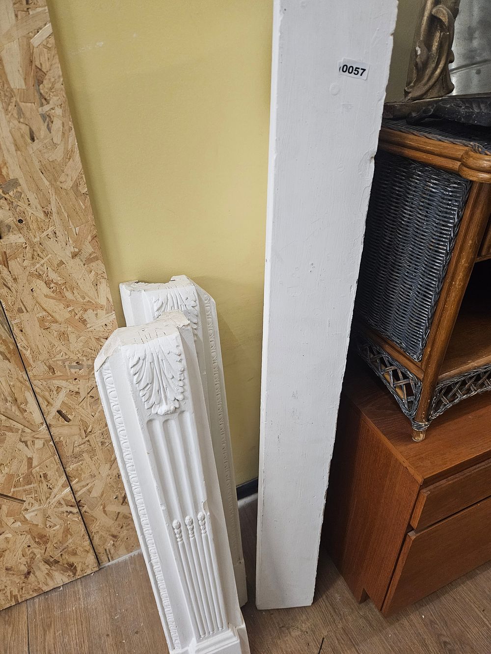 Lot 255 – A Trio of Neoclassical Style White Painted Fireplace Mantel Components
