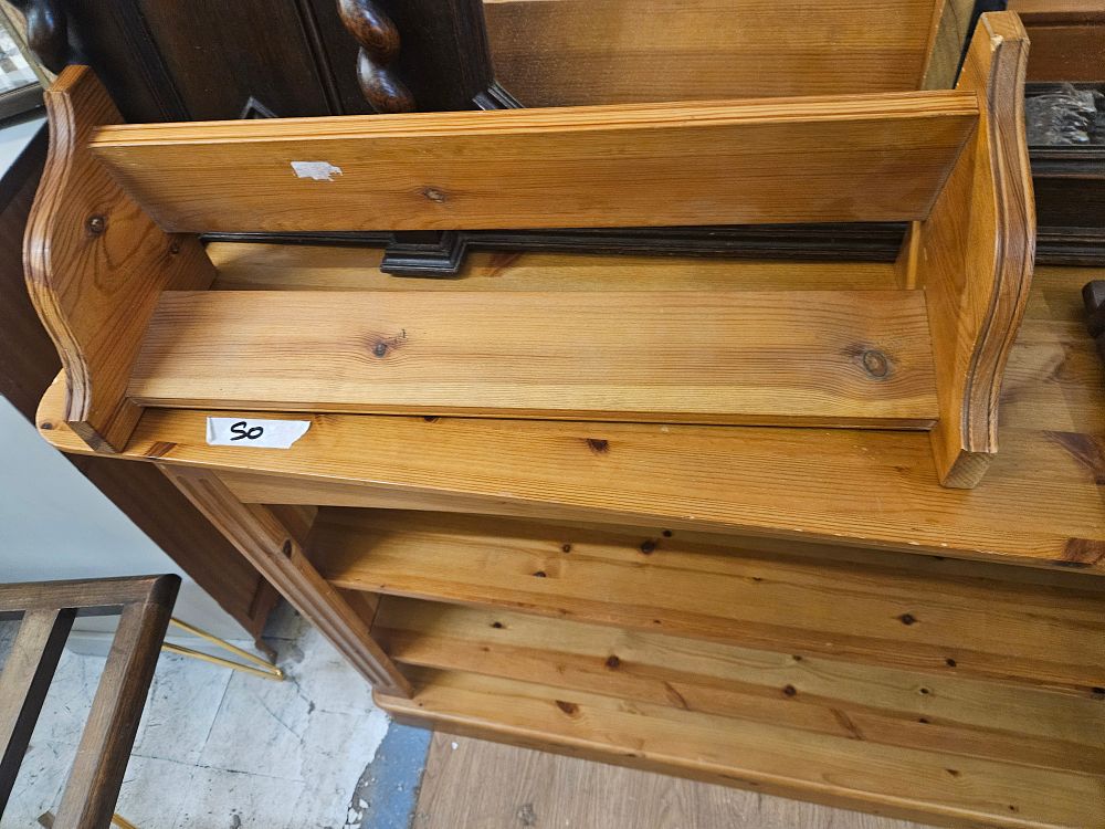 Lot 260 – Two Pine Items comprising an Open Bookcase and a Book Trough