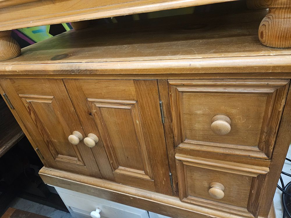 Lot 296 – Contemporary Country Style Pine Side Cabinet with Cupboard and Drawers