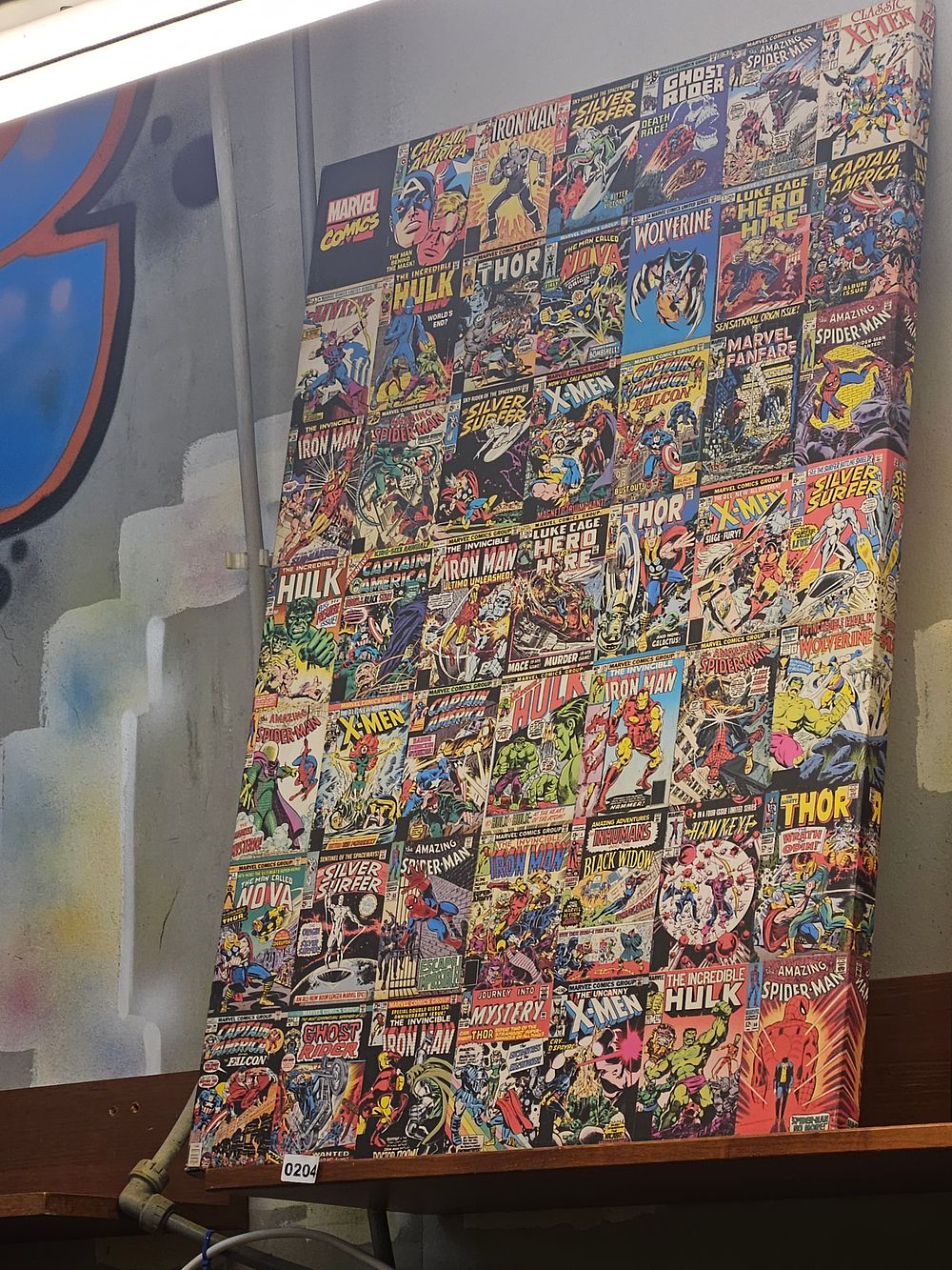 Lot 312 – Marvel Comics Classic Cover Art Montage Stretched Canvas Wall Art