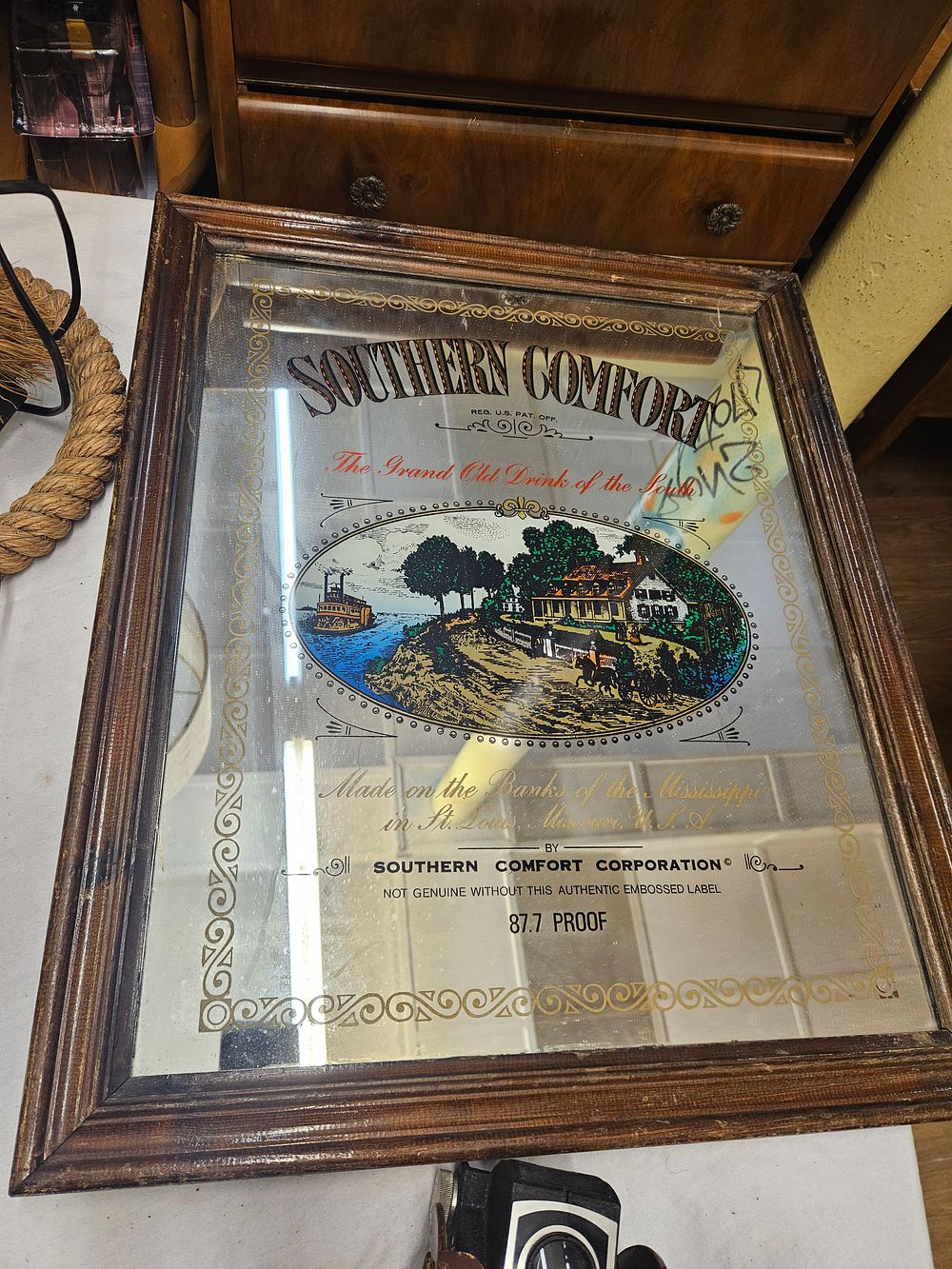 Lot 153 – Vintage Southern Comfort Advertising Bar Mirror